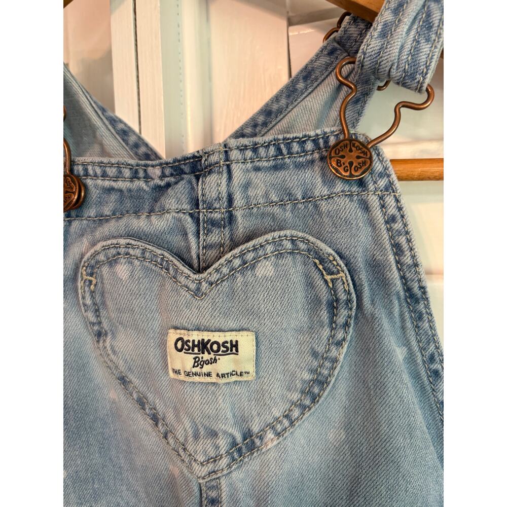 Carters‎ Heart Pattern Denim Overalls Size 4T - Picture 3 of 8